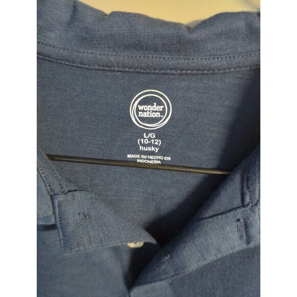 Wonder Nation Boys Polo – Husky Size Large 10‑12, Blue Cove, Polo Uniform Shirt - Picture 4 of 8